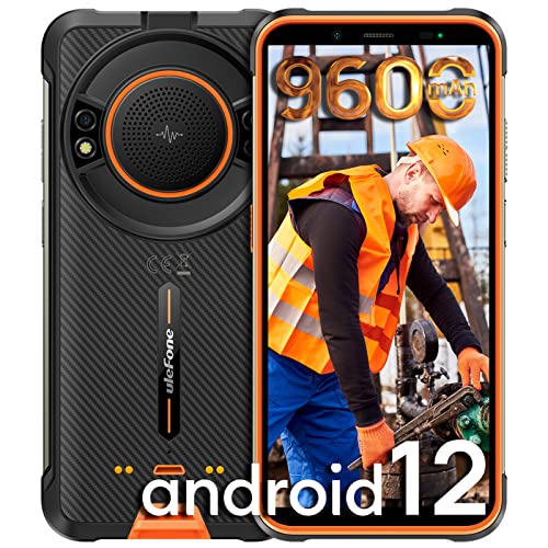 Ulefone Rugged Smartphone, Power Armor 16 Pro 122dB Loud Speaker, IP68/IP69K, 9600mAh, Octa-core Android 12 4GB + 64GB, 16MP Dual Camera, Built-in Glare Flashlight, Fingerprint ID, NFC Orange