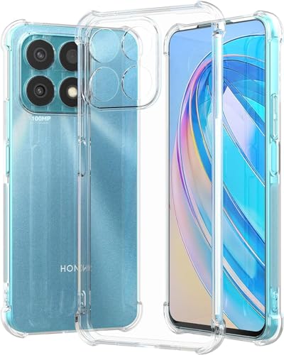USTIYA Case for Honor X8b Clear TPU Four Corners Military-Grade Protection Cover Transparent Soft funda