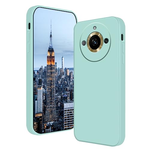 Wousunly Compatible with Realme 11 Pro Plus Case Silicone Liquid Dark Green, Soft Smooth Touch Realme 11 Pro Plus Phone Case Silicone Shockproof Thin Cover (Blue)