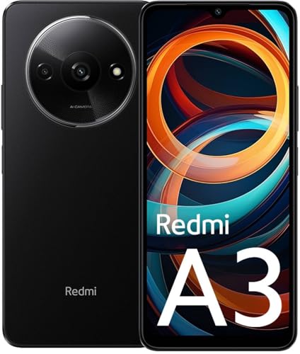 Xiaomi Redmi A3 4G 128GB + 4GB Global ROM Version (Tmobile Tello & Global) Factory Unlocked 6.71" 8MP Dual Camera + (Car Charger Dual USB 31W) (Midnight Black Global ROM)