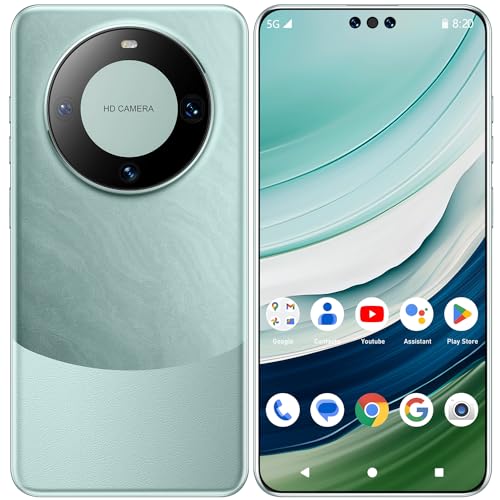 XUANMEIKE Unlocked Cell Phones Mate 60 pro Android Phones 12GB+512GB Deca Core | 6.7" Display | 48MP+108MP HD Camera | Android 13 | 6000mAh | 5G Dual SIM Smart Phone(Green)